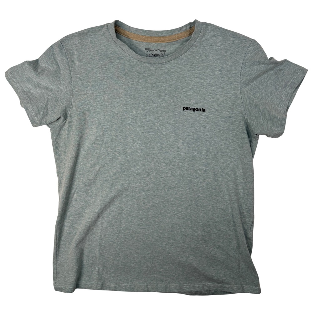 Patagonia P-6 Outline Responsibili-Tee Shirt Men's Medium Blue Logo Graphic